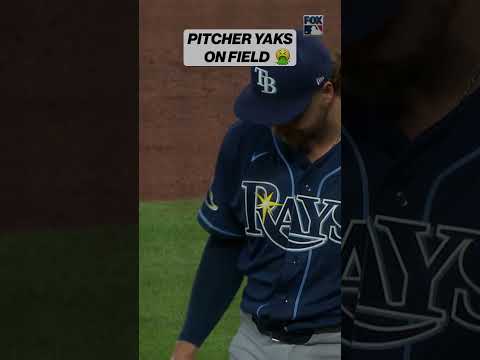 Rays’ pitcher Jonathan Heasley gets sick during first MLB appearance since 2024 🤮 #rays #mlb