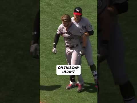 Remember when Bryce Harper charged the mound after getting hit by Hunter Strickland 🥊💥😠 #mlb