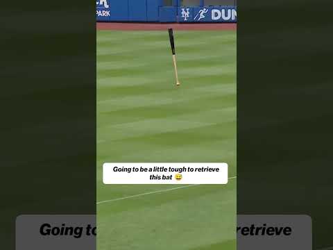 He lost the bat and it got stuck in the netting! #mlb #marlins #mets #baseball