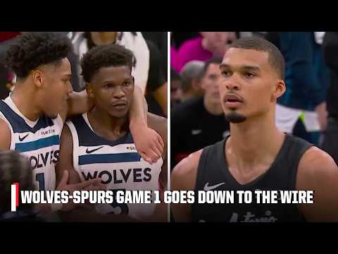 GAME 1 GOES DOWN TO THE WIRE 🍿 Timberwolves survive Spurs’ comeback attempt 👀 | NBA on ESPN