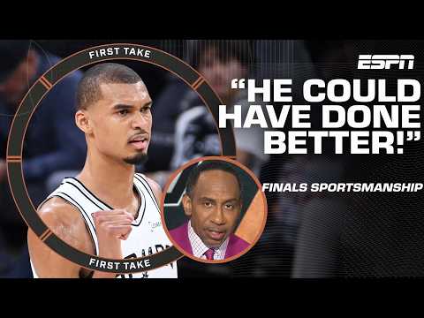 Stephen A. takes issue with Wemby not shaking hands after the Spurs’ NBA Finals loss 👀 | First Take