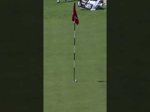 Fitzy gets the assist from the flagstick! 🙌