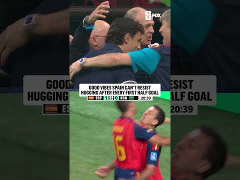 Wholesome celebrations from manager Luis de la Fuente and his Spanish staff