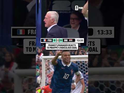 Didier Deschamps watching Mbappé do Mbappé things