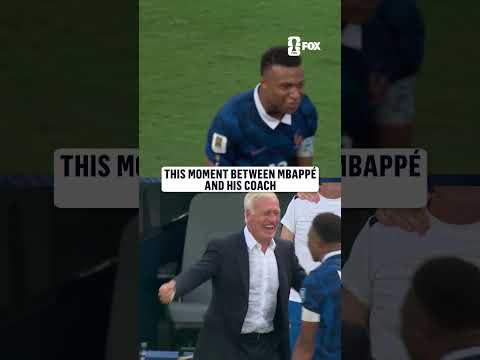 Mbappé went straight for Didier Deschamps to celebrate his goal