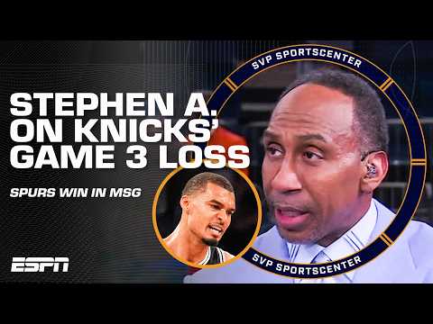 Stephen A. REACTS to Spurs winning NBA Finals Game 3 vs. Knicks in MSG 🍿 | SC with SVP