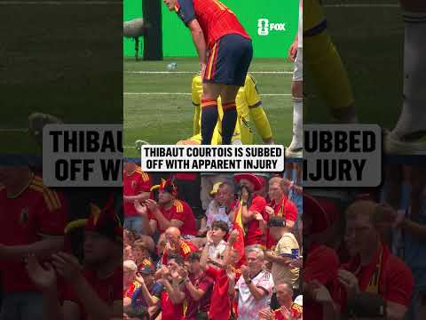 Thibaut Courtois was visibly emotional after having to sub off for Belgium