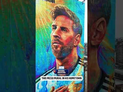 This massive mural that was just restored in Lionel Messi’s hometown ahead of Argentina’s match