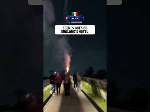 Mexico fans made sure England didn’t get sleep with a band, fireworks, and chants outside the hotel