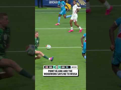 Yoane Wissa was THIS CLOSE to doubling DR Congo’s lead over England 😳