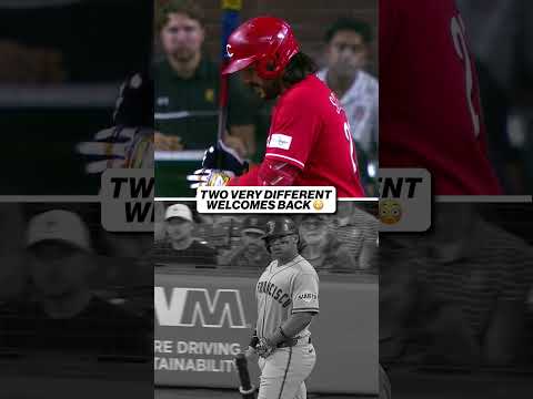 Two different welcome backs 😅 ⚾️ #MLB #Baseball