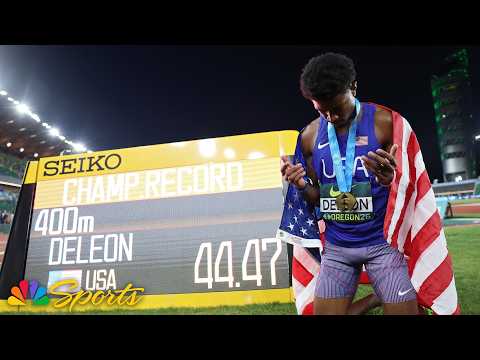 Jayden DeLeon STUNS Quincy Wilson with CHAMPIONSHIP RECORD to earn 400m U20 gold | NBC Sports
