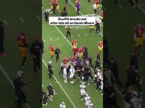 Late hit on Dante Moore causes tensions to flare between Oregon and USC #football #oregon #usc #cfb
