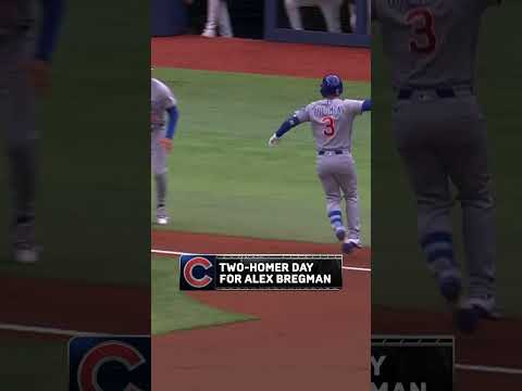 One week after suffering multiple facial fractures, Alex Bregman homered TWICE! #MLB #cubs #baseball