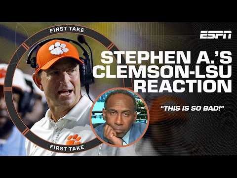 ‘DISASTER! SO BAD! DARKNESS!’ 📣 – Stephen A.’s thoughts on Clemson losing 51-10 vs. LSU | First Take