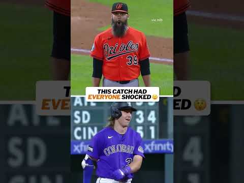 The reactions say it all 😮 #mlb #orioles #coltoncowser #rockies #catchoftheyear