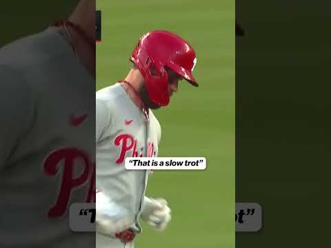 Bryce Harper took his time rounding the bases in Atlanta 🤣 #bryceharper #homer #mlb #phillies