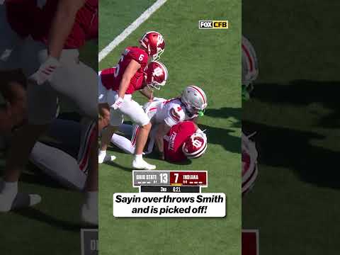 Amare Ferrel intercepts Sayin AGAIN for the Hoosiers #CFB #indiana #ohiostate