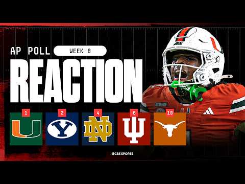 AP Top 25 Poll Released 🚨: Miami becomes new No. 1, BYU jumps 6 spots, Texas out of CFP contention?