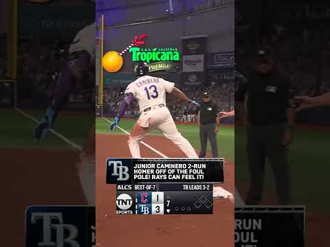 JUNIOR CAMINERO OFF THE FOUL POLE! 💥 #mlb #postseason #alcs #rays