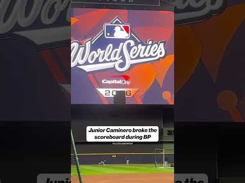 Junior Caminero broke the scoreboard during BP at today’s World Series workout! (via Evan Closky)