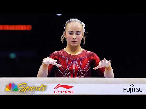 American Claire Pease finishes 7th overall in all-around at gymnastics worlds debut