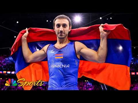 Artur Davtyan edges Jake Jarman for gold in men’s vault final at World Gymnastics Championships