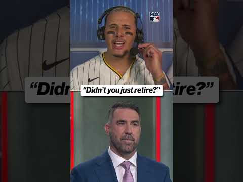 Manny Machado couldn’t believe Justin Verlander was already working again 😂 #MLB #Baseball #Padres