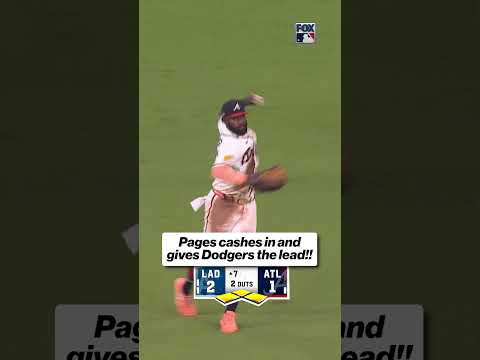 Andy Pages puts the Dodgers up 3-1! 🔥 #ladodgers #andypages #mlbonfs1 #atlbraves #baseball #playoffs