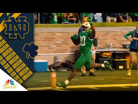 Jonaz Walton TO THE HOUSE 💨 Freshman gets first TD with 97-yard run | Notre Dame on NBC Sports
