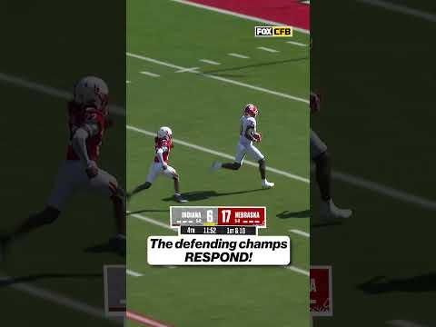 National Champs answer right back with a TD of their own! 😳 #cfb #football #nebraska #indiana
